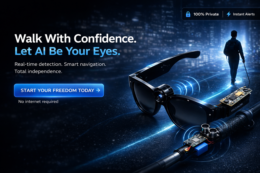 VisionGuard Full Kit [AI Glasses + Smart Cane]